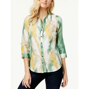 JM Collection Womens Sz 14 Printed 3/4 Shirt